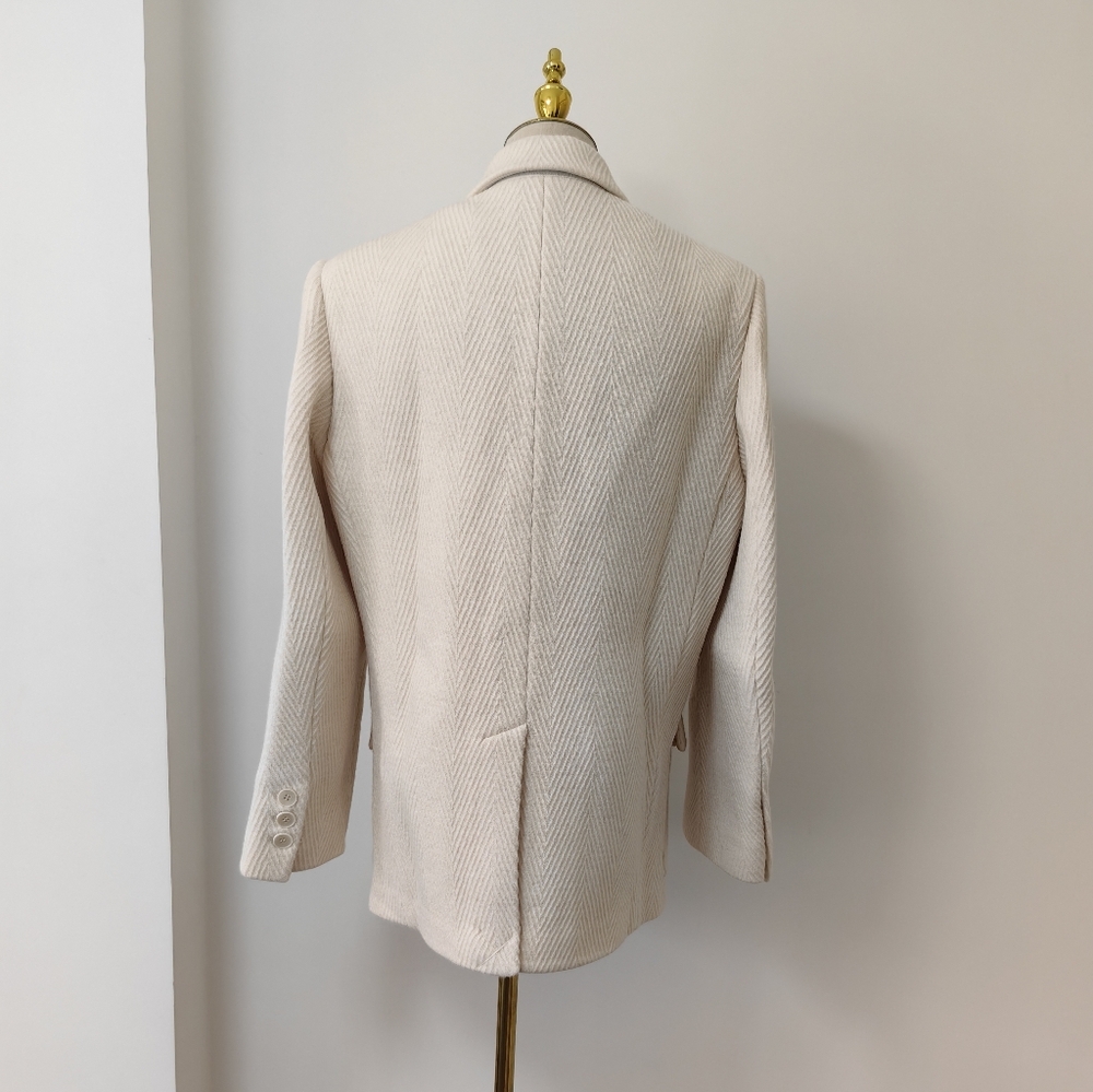 Helsa Minimalist Heavy Wool Blend Blazer Coat Jacket - Picture 4 of 11